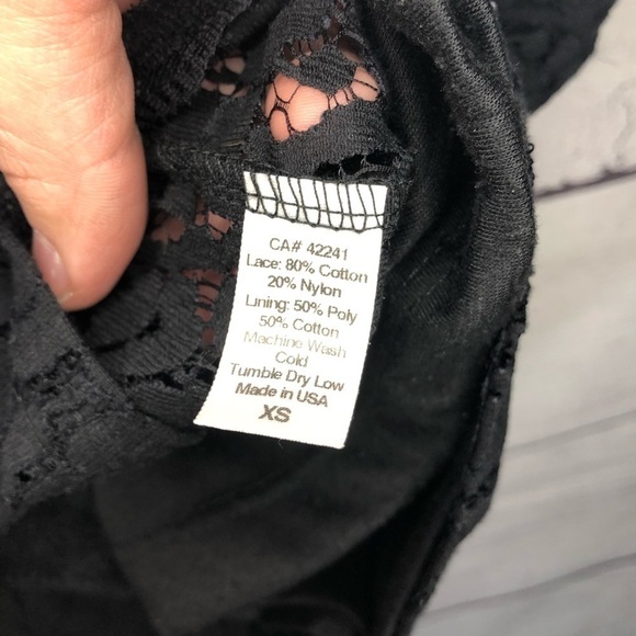 Anthropologie Souvenir Edition by Staci Woo Dress Black Lace Mini Dress Sz XS - Picture 5 of 6